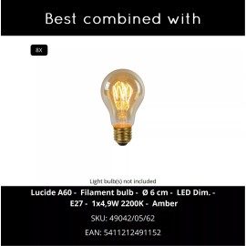 CINZIA piekaramā lampa 8xE27, balta (Lucide)