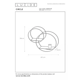 CIRCLE sienas lampa 1xE27 melna (Lucide)