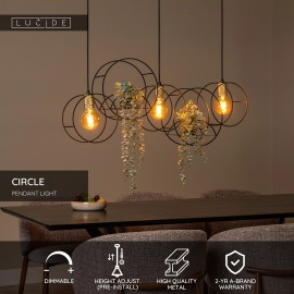 CIRCLE piekaramā lampa 104 cm 3 x E27 melna (Lucide)
