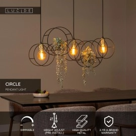 CIRCLE piekaramā lampa 104 cm 3 x E27 melna (Lucide)