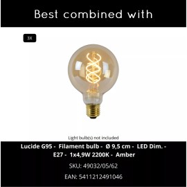 CIRCLE piekaramā lampa 104 cm 3 x E27 melna (Lucide)