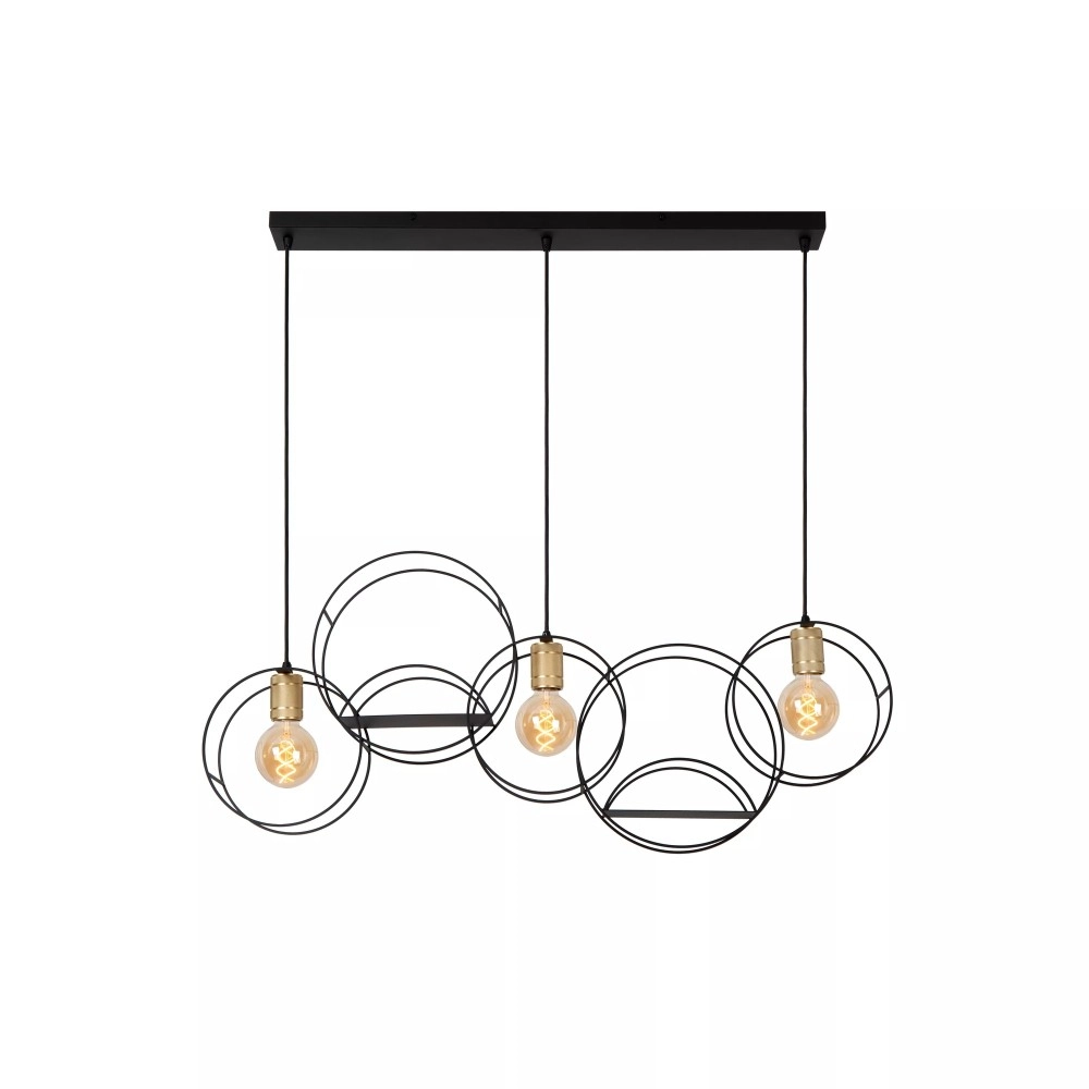 CIRCLE piekaramā lampa 104 cm 3 x E27 melna (Lucide)