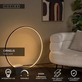 CIRKELIS LED galda lampa 24 W 3000 K melna (Lucide)