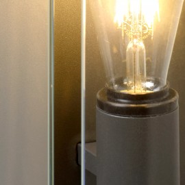 CLAIRE — āra sienas lampa, 1xE27, 15W, IP54, antracīta (Lucide)