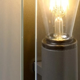 CLAIRE — āra sienas lampa, 1xE27, 15W, IP54, antracīta (Lucide)