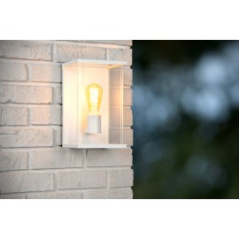 CLAIRE — āra sienas lampa, 1xE27, 15W, IP54, Metal, balta (Lucide)