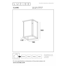 CLAIRE — āra sienas lampa, 1xE27, 15W, IP54, Metal, balta (Lucide)