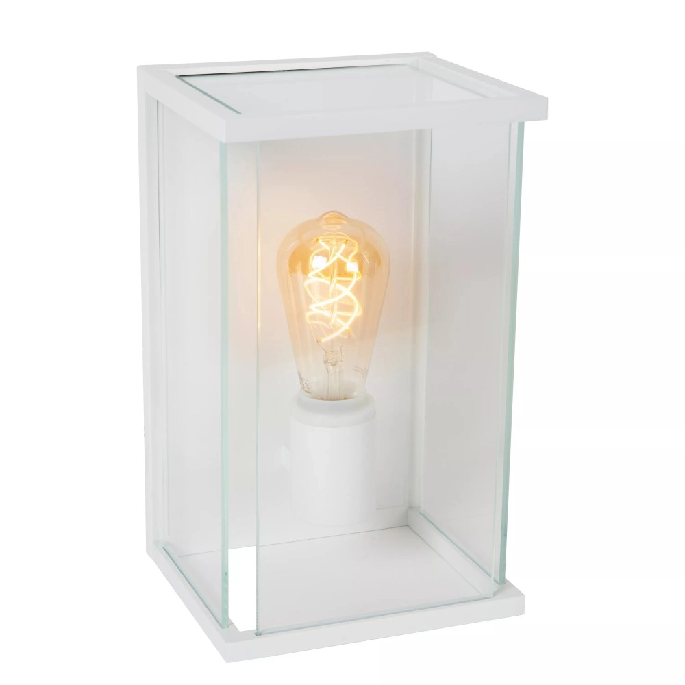 CLAIRE — āra sienas lampa, 1xE27, 15W, IP54, Metal, balta (Lucide)