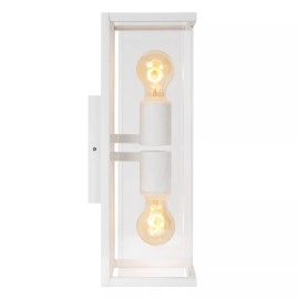 CLAIRE — āra sienas lampa, 2xE27, 15W, IP54, Metal, balta (Lucide)