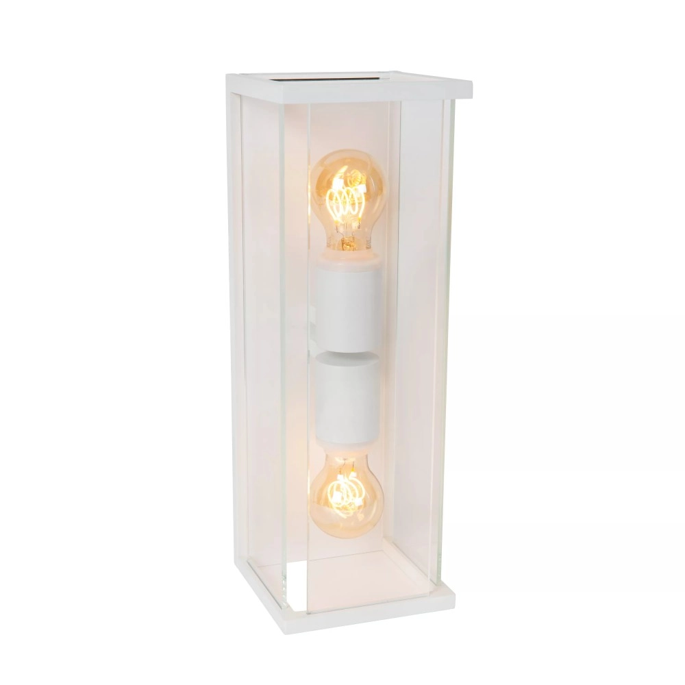 CLAIRE — āra sienas lampa, 2xE27, 15W, IP54, Metal, balta (Lucide)