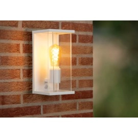 CLAIRE — āra sienas lampa, 1xE27, 15W, IP54, Metal, balta (Lucide)