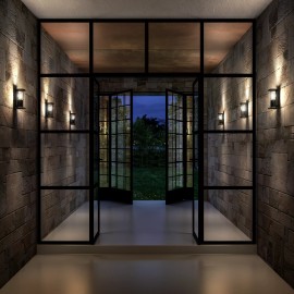 CLAIRE — āra sienas lampa, 1xE27, 15W, IP54, antracīta (Lucide)