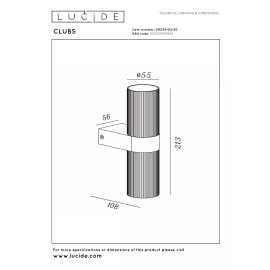 CLUBS sienas spot gaismeklis 2xGU10 melns