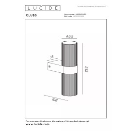 CLUBS sienas spot gaismeklis 2xGU10 melns