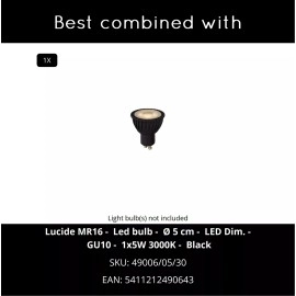 CLUBS galda lampa 1xGU10 melna