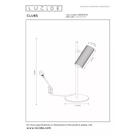 CLUBS galda lampa 1xGU10 balta