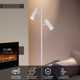 CLUBS stāvlampa 2xGU10 balta