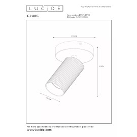 CLUBS griestu spot gaismeklis 1xGU10 melns