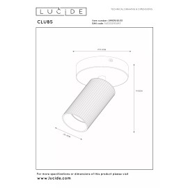 CLUBS griestu spot gaismeklis 1xGU10 balts