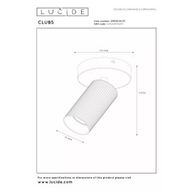 CLUBS griestu spot gaismeklis 1xGU10 balts