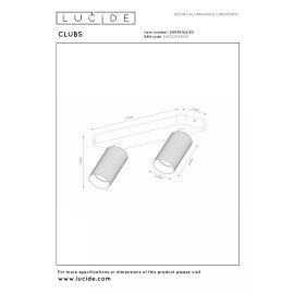 CLUBS griestu spot gaismeklis 2xGU10 melns