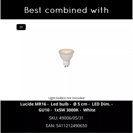 CLUBS griestu spot gaismeklis 2xGU10 balts