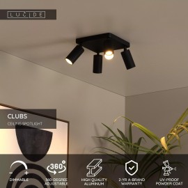 CLUBS griestu spot gaismeklis 4xGU10 melns