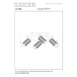 CLUBS griestu spot gaismeklis 4xGU10 melns