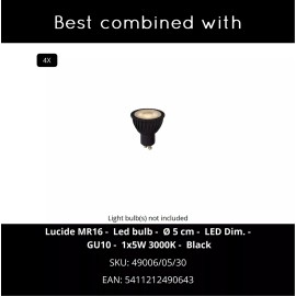 CLUBS griestu spot gaismeklis 4xGU10 melns