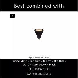 CLUBS griestu spot gaismeklis 4xGU10 melns