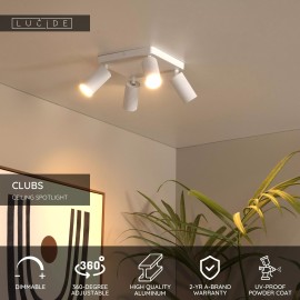 CLUBS griestu spot gaismeklis 4xGU10 balts