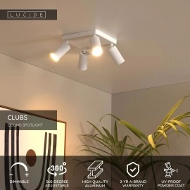 CLUBS griestu spot gaismeklis 4xGU10 balts