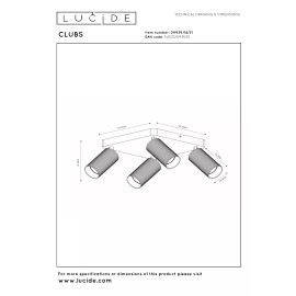 CLUBS griestu spot gaismeklis 4xGU10 balts