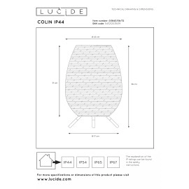 COLIN — āra galda lampa, LED, dimmējama, 3W, dabīgā (Lucide)