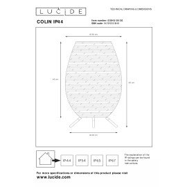COLIN — āra galda lampa, LED, dimmējama, 3W, melna (Lucide)
