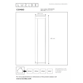 COMBO āra stabiņš LED 1×9W 3000K melna (Lucide)