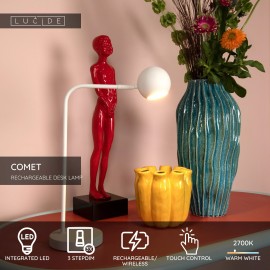 COMET uzlādējama LED galda lampa 3W 2700K balta (Lucide)