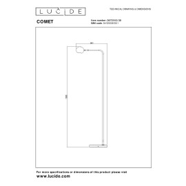 COMET uzlādējama LED stāvlampa 3W 2700K melna (Lucide)