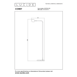COMET uzlādējama LED stāvlampa 3W 2700K melna (Lucide)