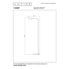 COMET uzlādējama LED stāvlampa 3W 2700K balta (Lucide)