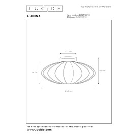 CORINA griestu lampa Ø40 cm 1xE27 melna (Lucide)