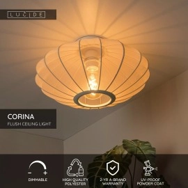 CORINA griestu lampa Ø40 cm 1xE27 krēmkrāsas (Lucide)