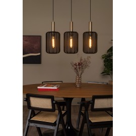 CORINA piekaramā lampa 3xE27 melna (Lucide)