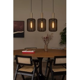 CORINA piekaramā lampa 3xE27 melna (Lucide)