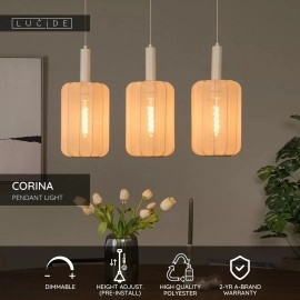 CORINA piekaramā lampa 3xE27 krēmkrāsas (Lucide)