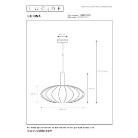 CORINA piekaramā lampa Ø50 cm 1xE27 melna (Lucide)