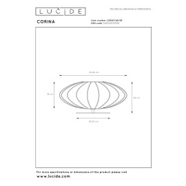Galda lampa CORINA Ø40 cm 1xE27 40W krēmkrāsas (Lucide)