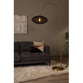 Arkveida stāvlampa CORINA 1xE27 40W melna (Lucide)