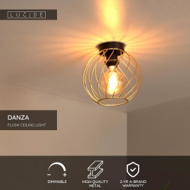 DANZA griestu lampa Ø25 cm 1xE27 matēta zelta/misiņa (Lucide)