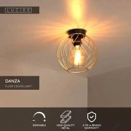 DANZA griestu lampa Ø25 cm 1xE27 matēta zelta/misiņa (Lucide)